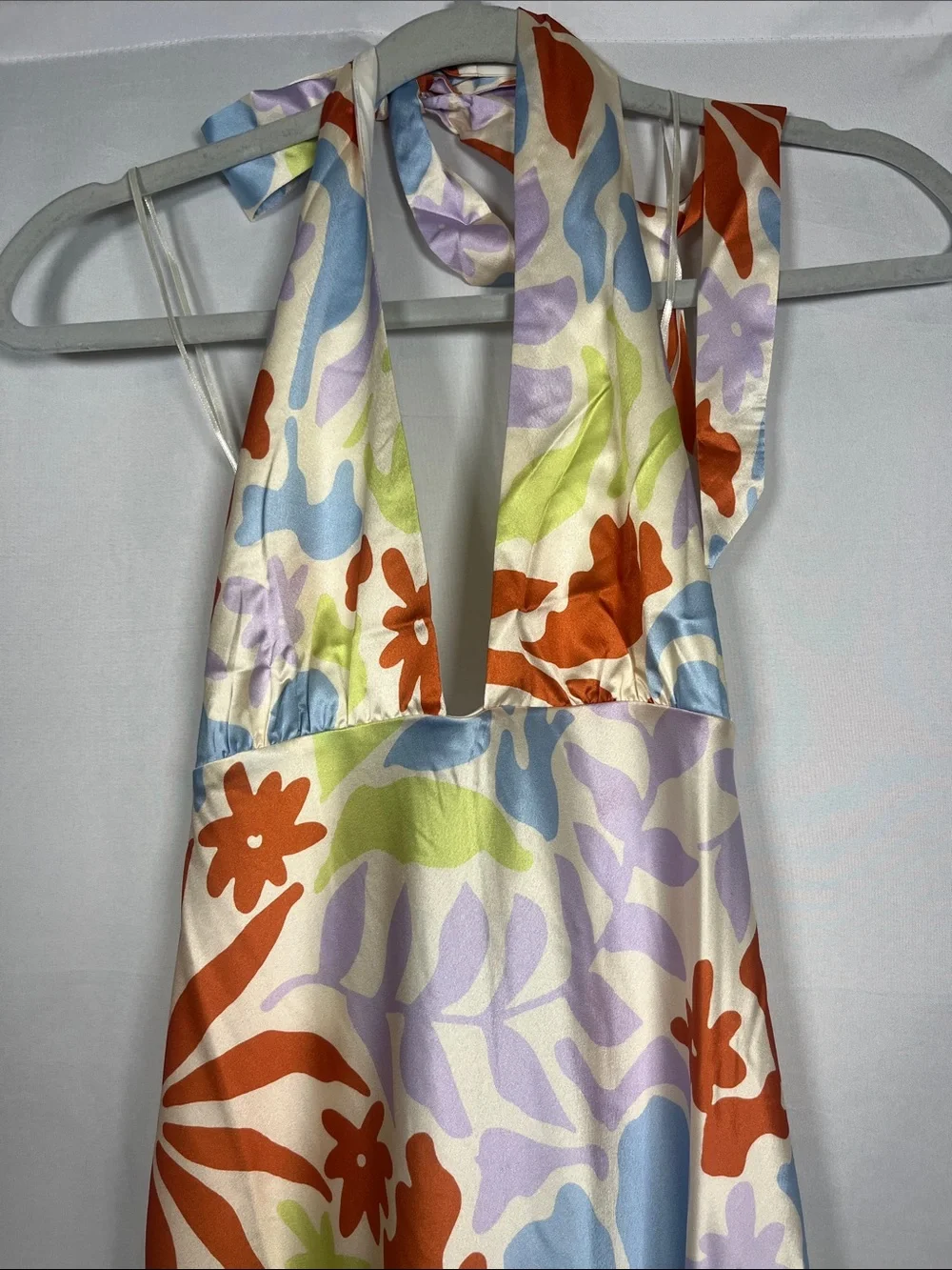 LSPACE TUSCANY FLORAL HALTER COVERUP MAXI DRESS TROPICAL SUMMER NWT SZ M - Picture 4 of 10
